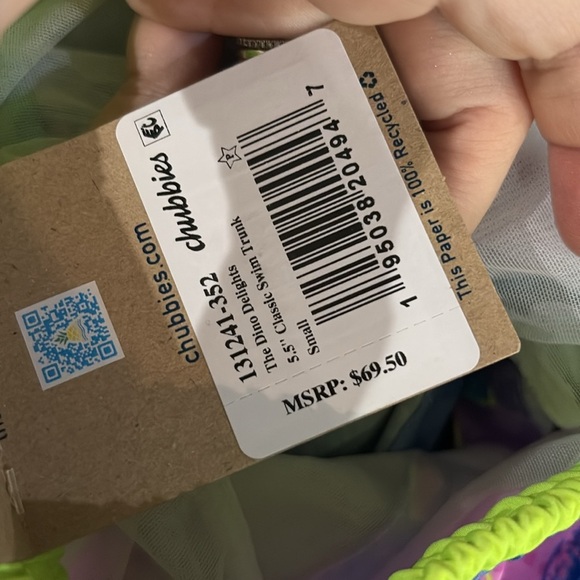 Chubbies Magic Print Classic Swim Trunk in Dino Delights. NWT! - Picture 7 of 7